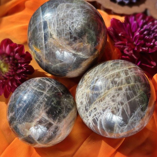Black Moonstone Sphere - For Spiritual Magic in Difficult Times