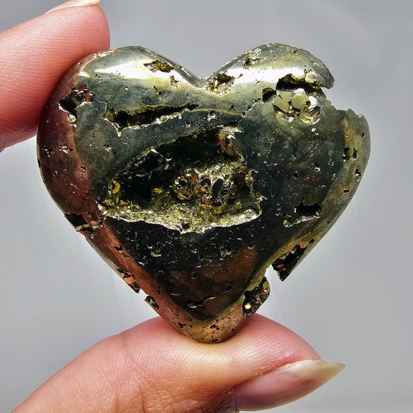 Pyrite Heart Palmstone - For a Boost of Confidence