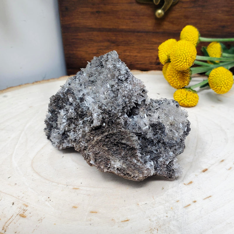 Hemimorphite on Limonite Cluster with a Natural Hole! - To Enhance Communication