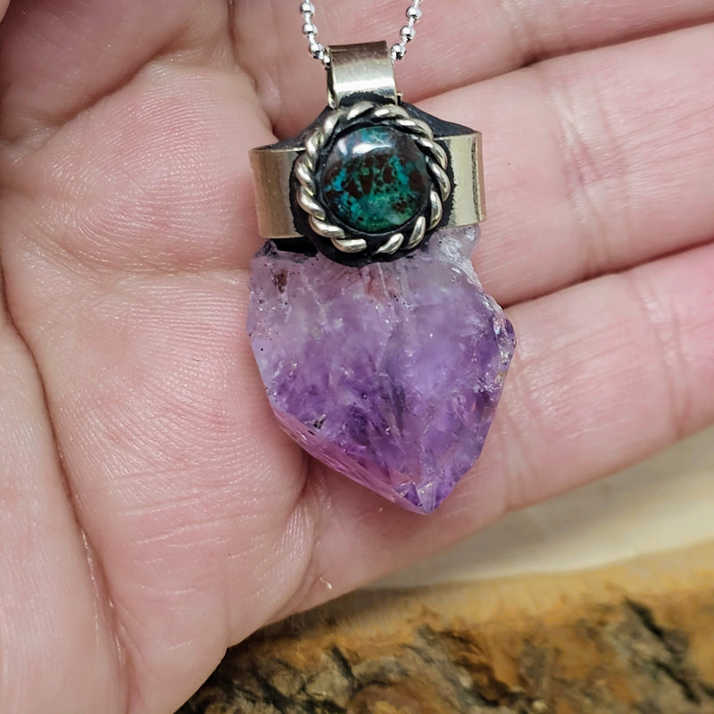 Amethyst & Chrysocolla Necklace - To Unleash Your True Power