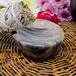 Black Moonstone Offering Bowl - For Rituals, Ceremonies and Smudging