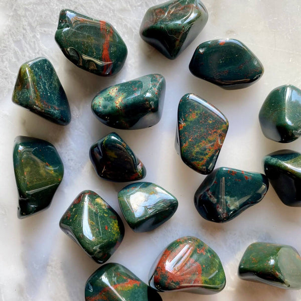 Bloodstone Tumbled Stones - Keeps You Grounded in Your Personal Power