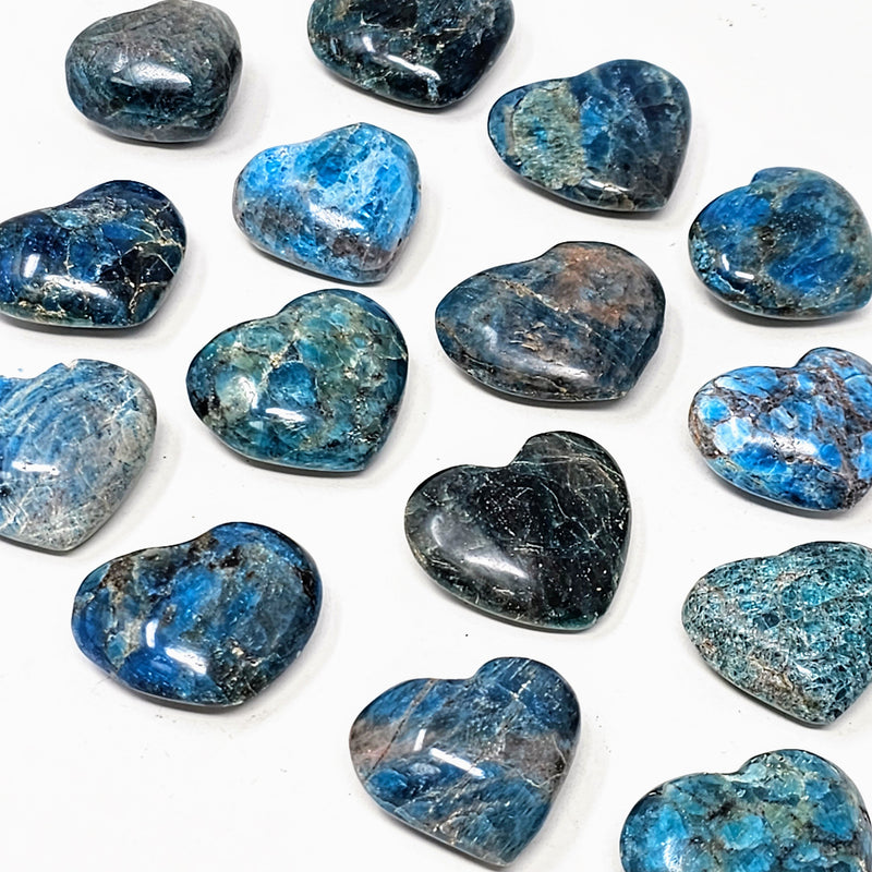 Blue Apatite Pocket Hearts - Lifts Your Mood & Balances Your Emotions