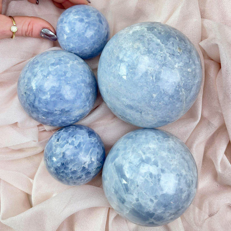 Blue Calcite Spheres - To Calm Your Frayed Nerves