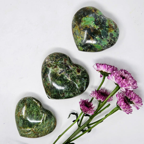 Chrysoprase Heart Palmstones - To Release Past Hurts