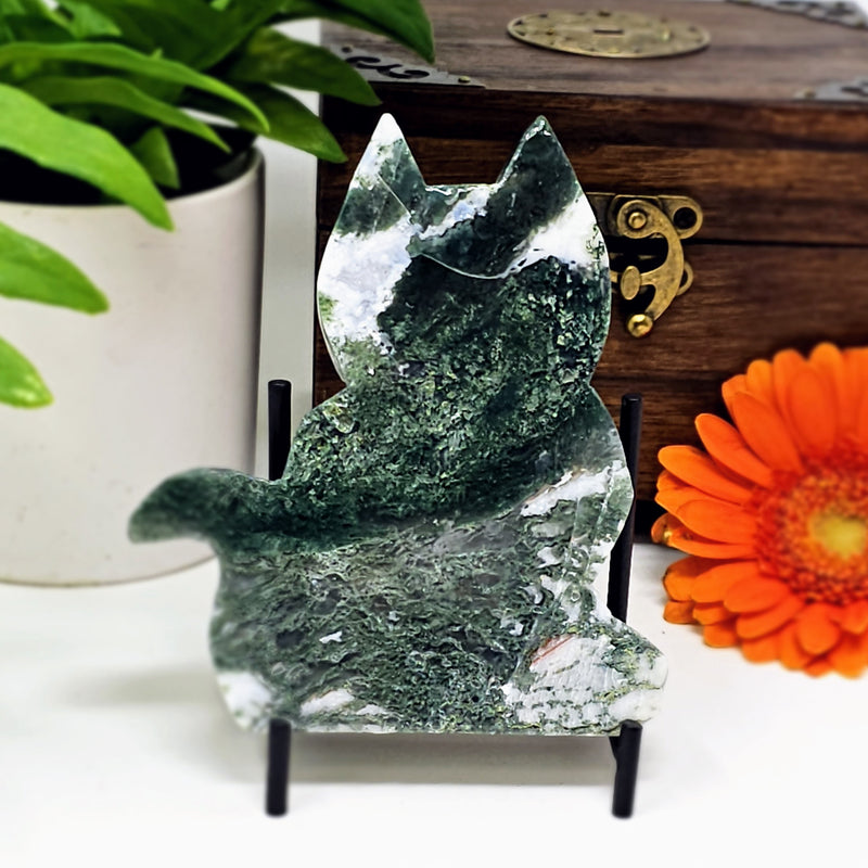Moss Agate Cat - For Connecting With Your Animal Intuition