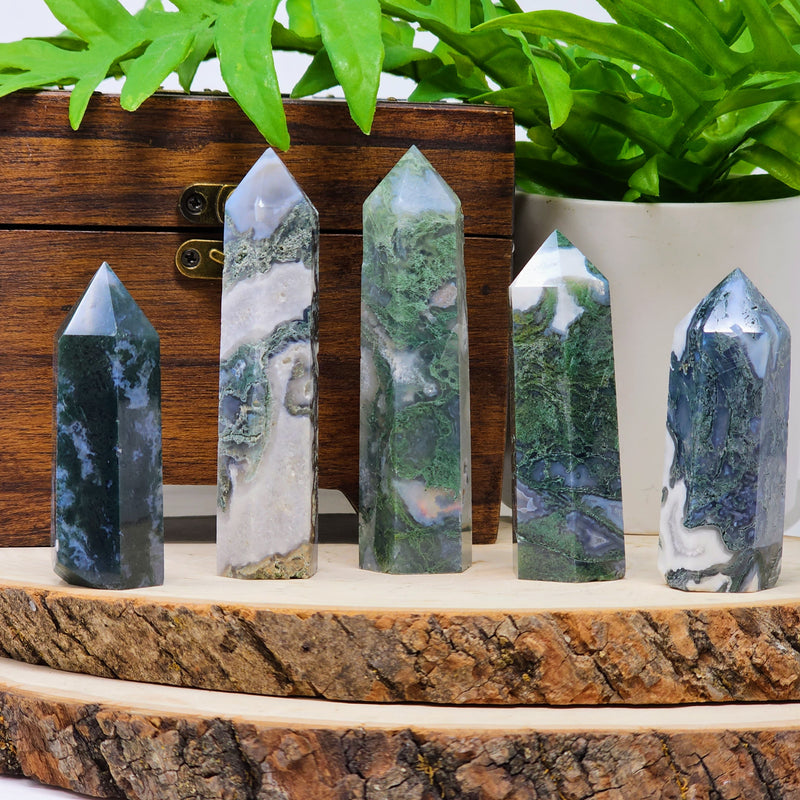 Moss Agate Points - Boost Your Resilience