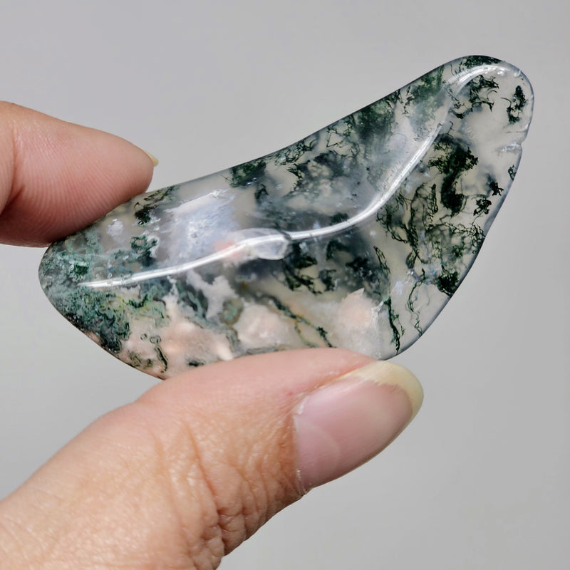 Moss Agate Tumbled Palmstones - The Grounding Support You Need