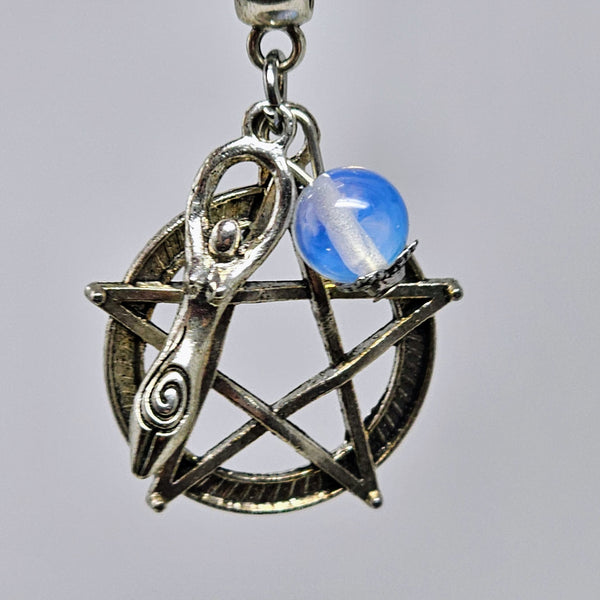 Opalite & Pentagram Necklace - For Elegance and Strength