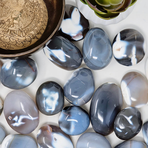 Orca Agate Palmstones - For A Connected Heart & Soul
