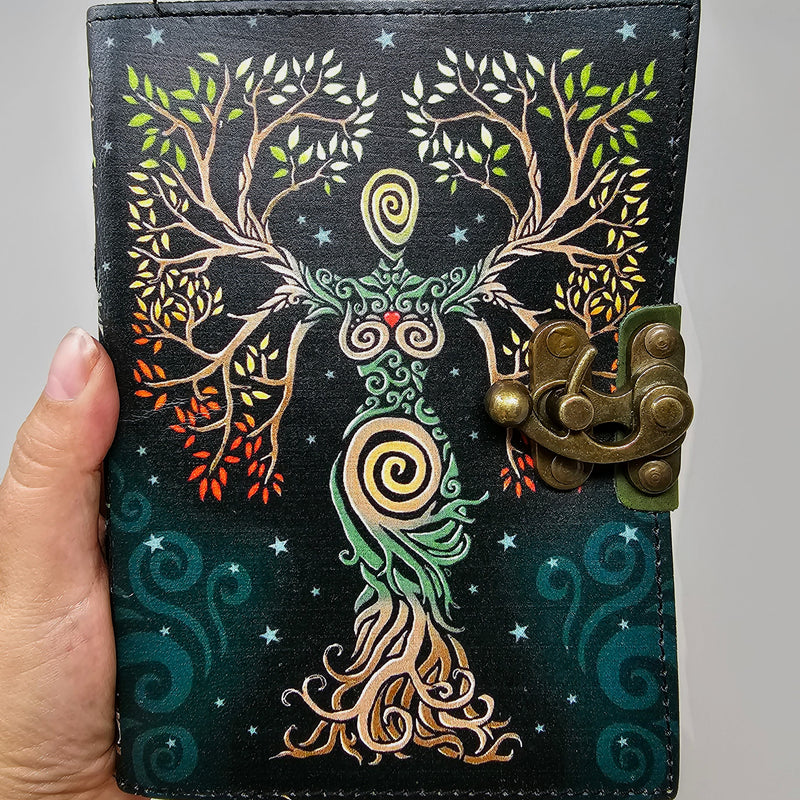 Painted Goddess Leather Journal - To Delve Deeper Into Your Magical Journey