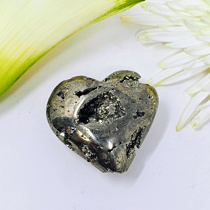 Pyrite Heart Palmstone - For a Boost of Confidence