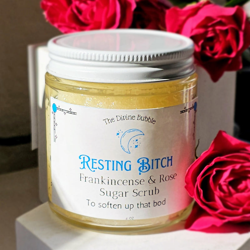 Resting Bitch ✨🌸 Frankincense, Rose, & Geranium Sugar Scrub
