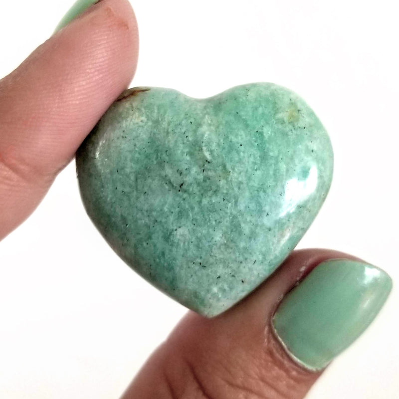 Amazonite Pocket Hearts - Renewed Clarity And Guidance