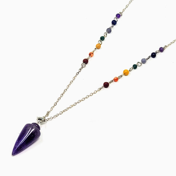 Amethyst Pendulum Necklace for Connection to the Higher Realms