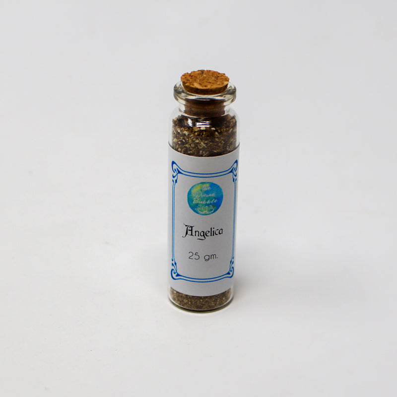 A bottle of Angelica Root on a white background