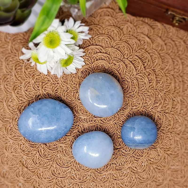 Angelite Palmstones - To Connect With The Divine