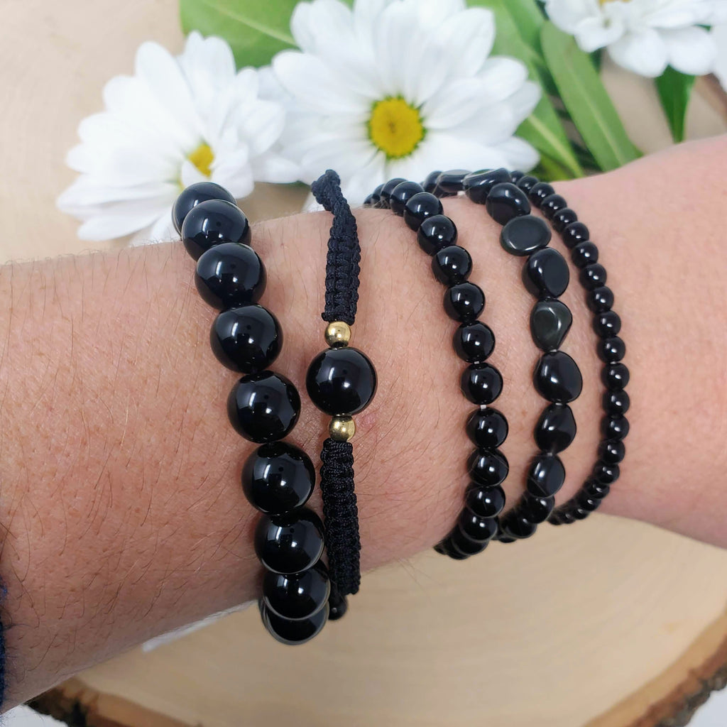 Triple Protection Crystal Bracelet Spiritual Healing for Men and Women  Natural Tiger Eye Black Obsidian and Hematite 8mm Stone Bead Energy Crystal  Bracelet - Bring Good Luck and Happiness - Walmart.com