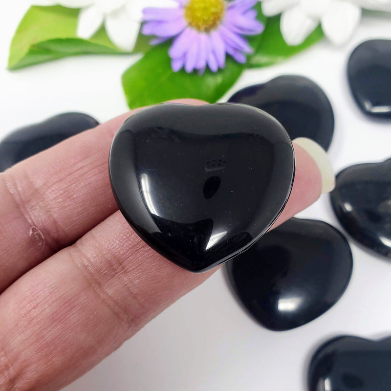 Black Obsidian Pocket Hearts - For Connecting With Mother Nature