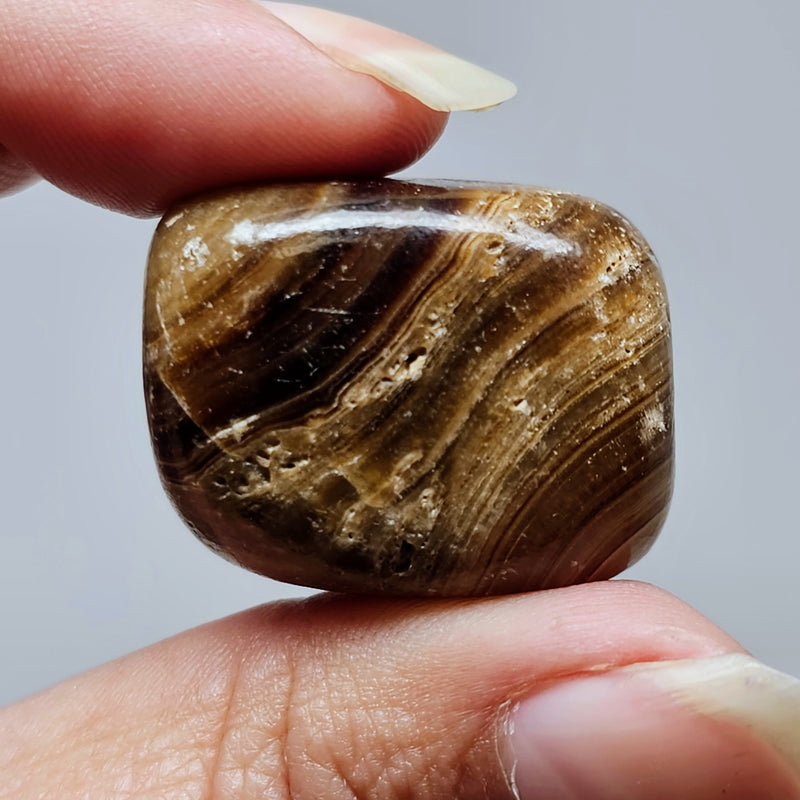 Chocolate Calcite Tumbled Stones - Leave Behind Negatives Patterns