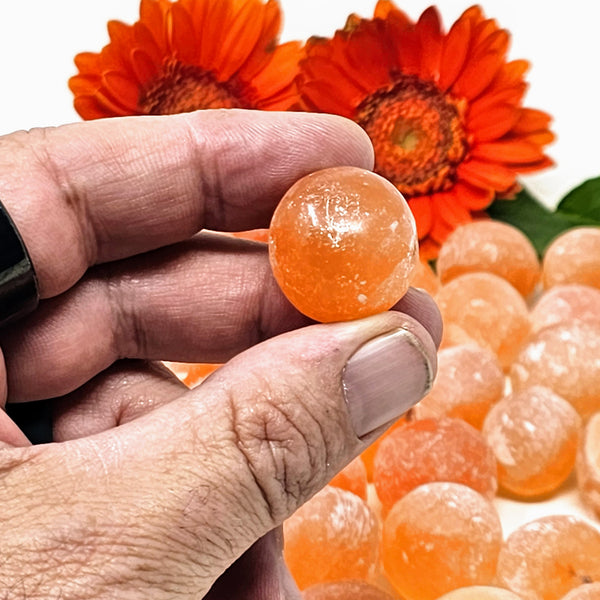 Peach Selenite Tumbled Stones - Uncover Joy