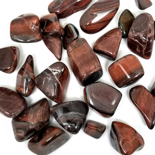 Red Tigers Eye Tumbled Stones - To Kick Procrastination Out