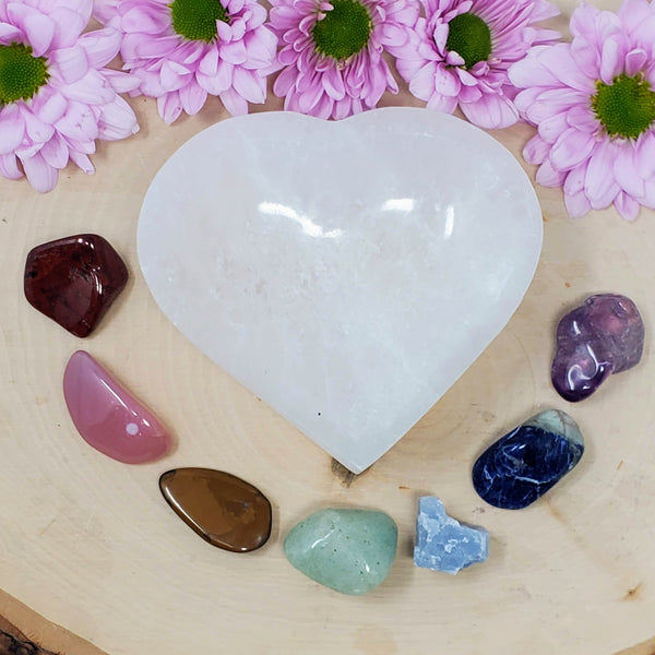 Selenite Heart Offering Bowl - For Purifying Your Crystals and Your Space