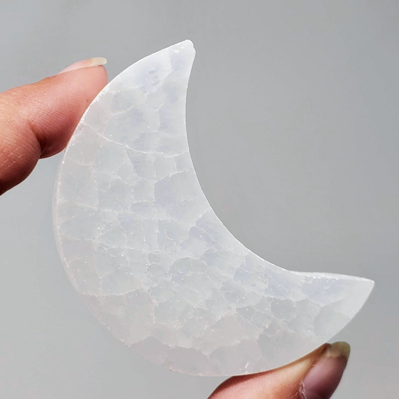 Mini Selenite Moon Charging Plate - For Clearing & Energizing Your Crystals